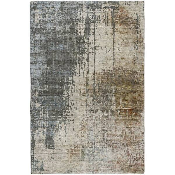 Dream Shag Premium Machine Washable Abstract ADS797 Beige 10 ft. x 14 ft. Area Rug