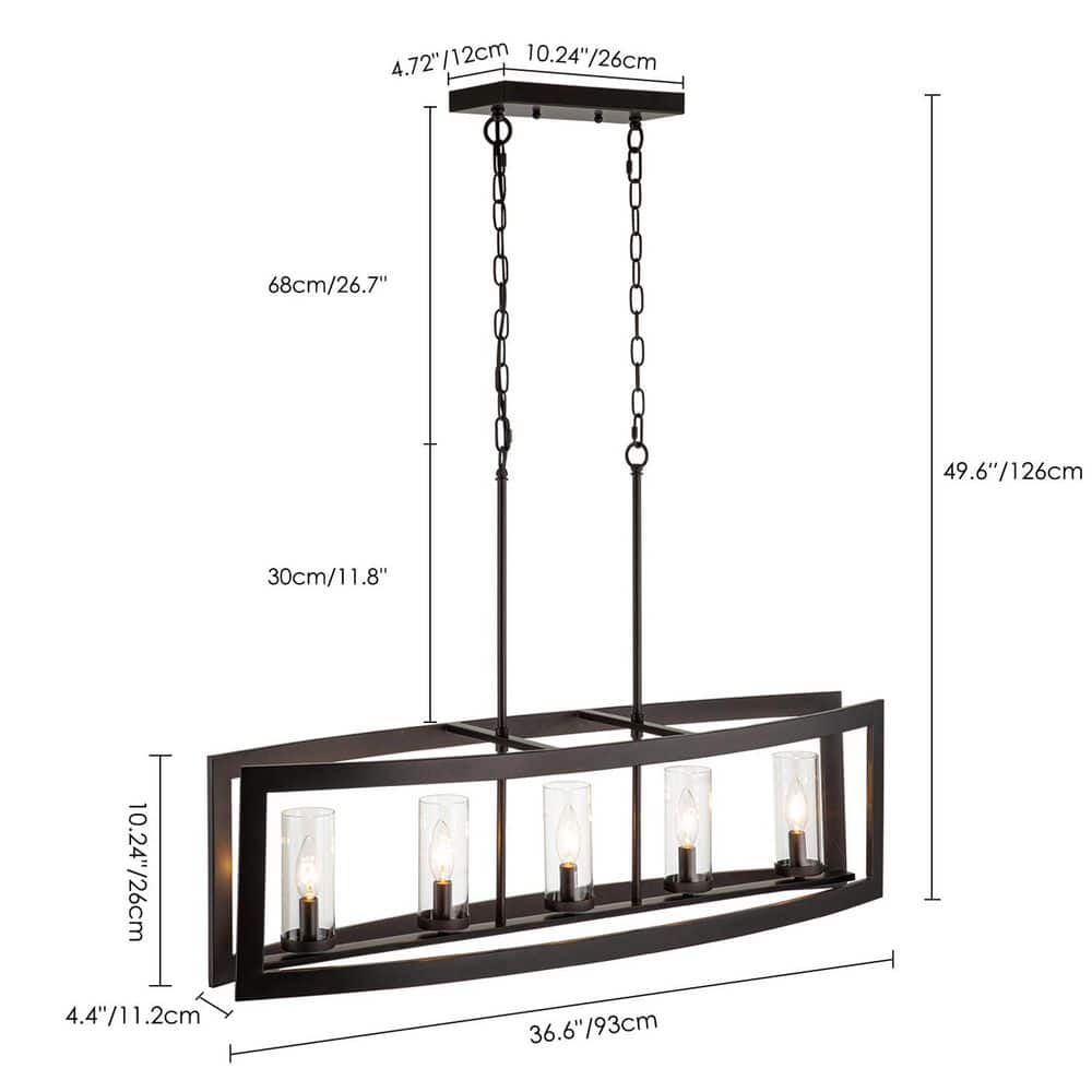 Oil Rubbed Bronze 5-Light Industrial Cage Pendant