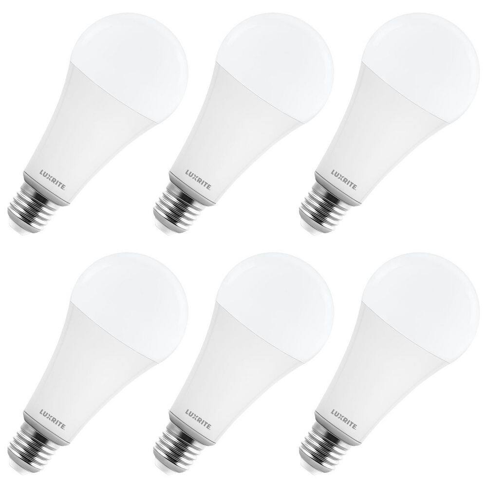 300W Equivalent, A23 LED Light Bulb, 4000LM, Dimmable, 5000K, E26, CRI 80, 120V, Damp Rated Shatter-Proof, UL 6 Pack price history on PriceWatchPro