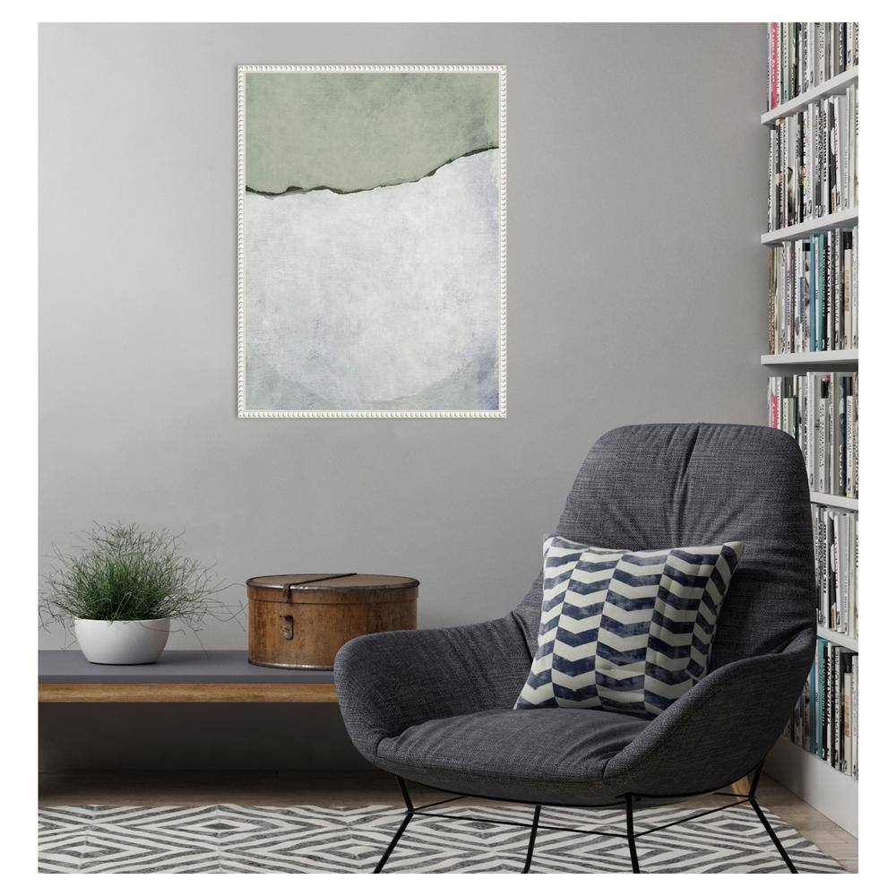 Large Sage and Grey Abstract Canvas Framed Wall Art