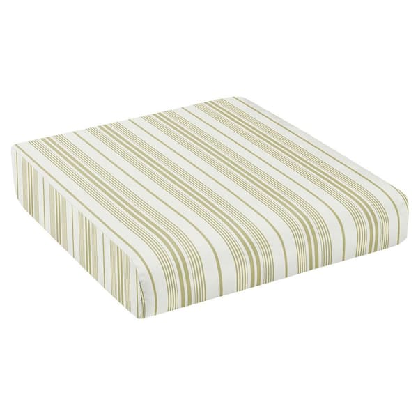 SORRA HOME 22.5 x 22.5 x 5 (2-Piece) Deep Seating Outdoor Dining Chair Cushion in Wellfleet Basil