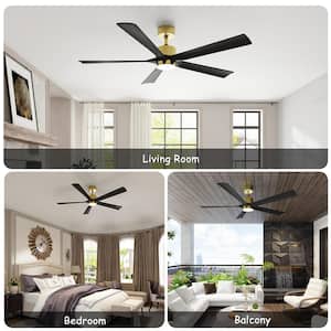 56 in. Integrated LED Indoor/Outdoor Ceiling Fan with Light Kit and Remote Control, 6-Speed Adjustable Ceiling Fans