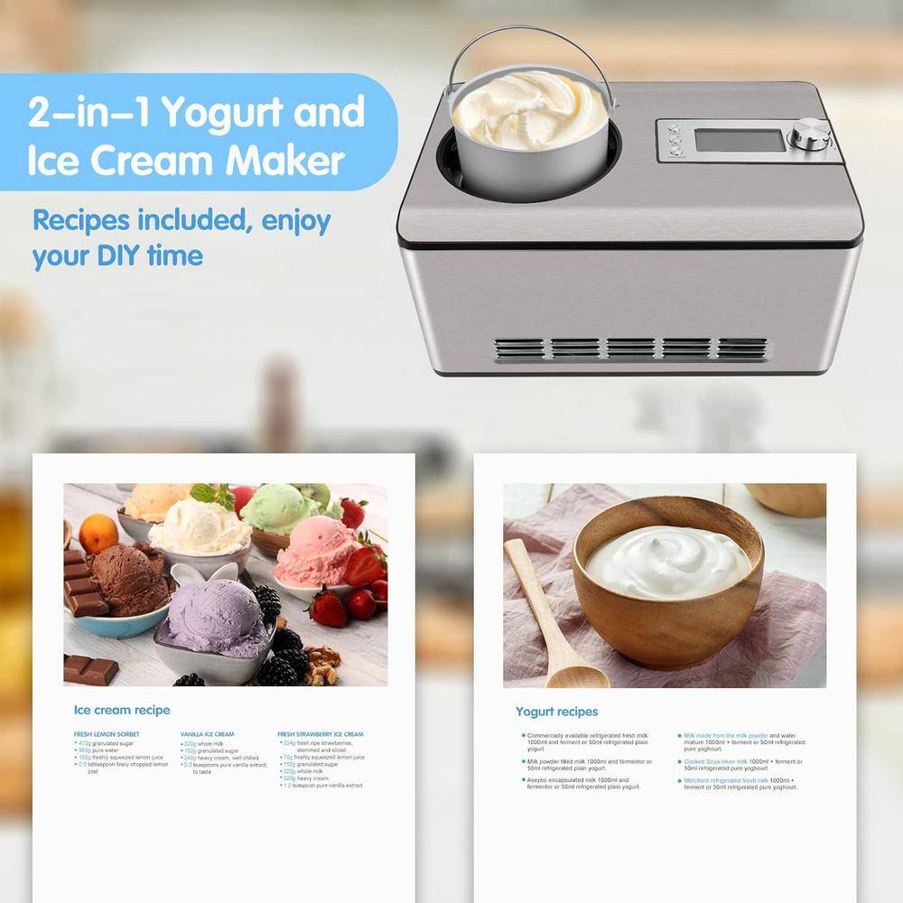 2.2 Qt. 2in1 Yogurt Ice Cream Maker with Compressor - Thumbnail 4