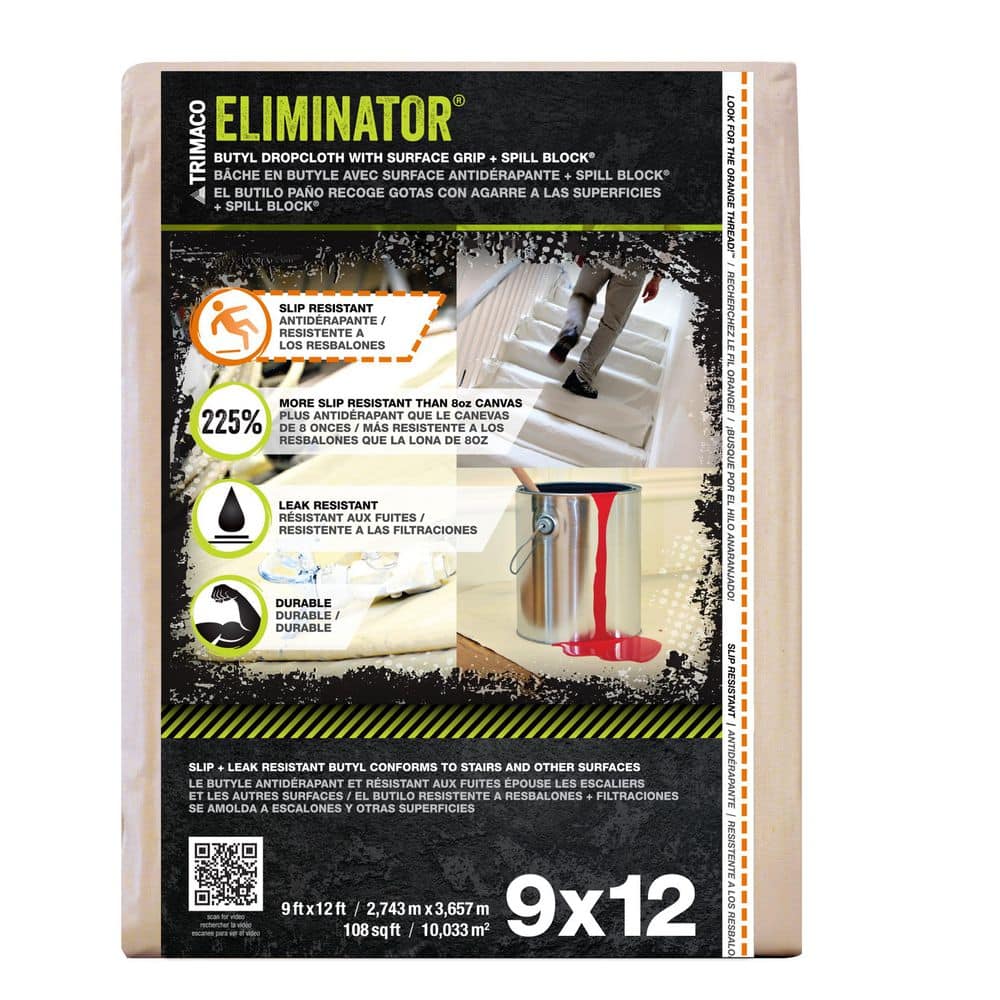 TRIMACO 4 ft. x 15 ft. Eliminator Butyl Painters Drop Cloth Runner 80328 -  The Home Depot