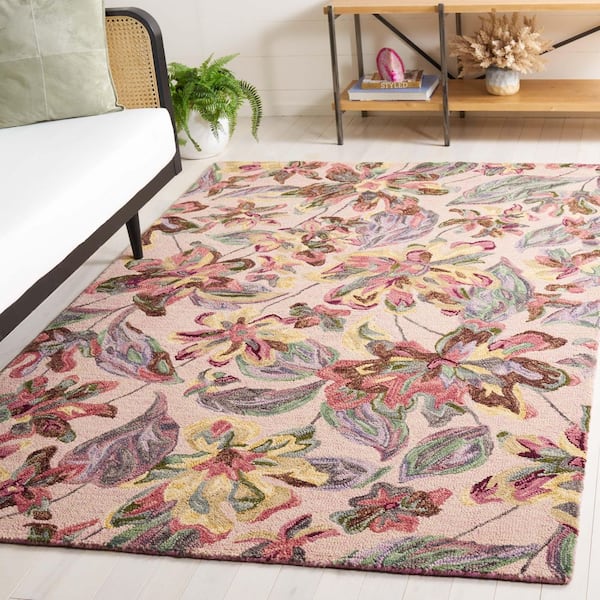 Blossom 8 ft. x 10 ft. Pink/Gold Floral Oversized Area Rug