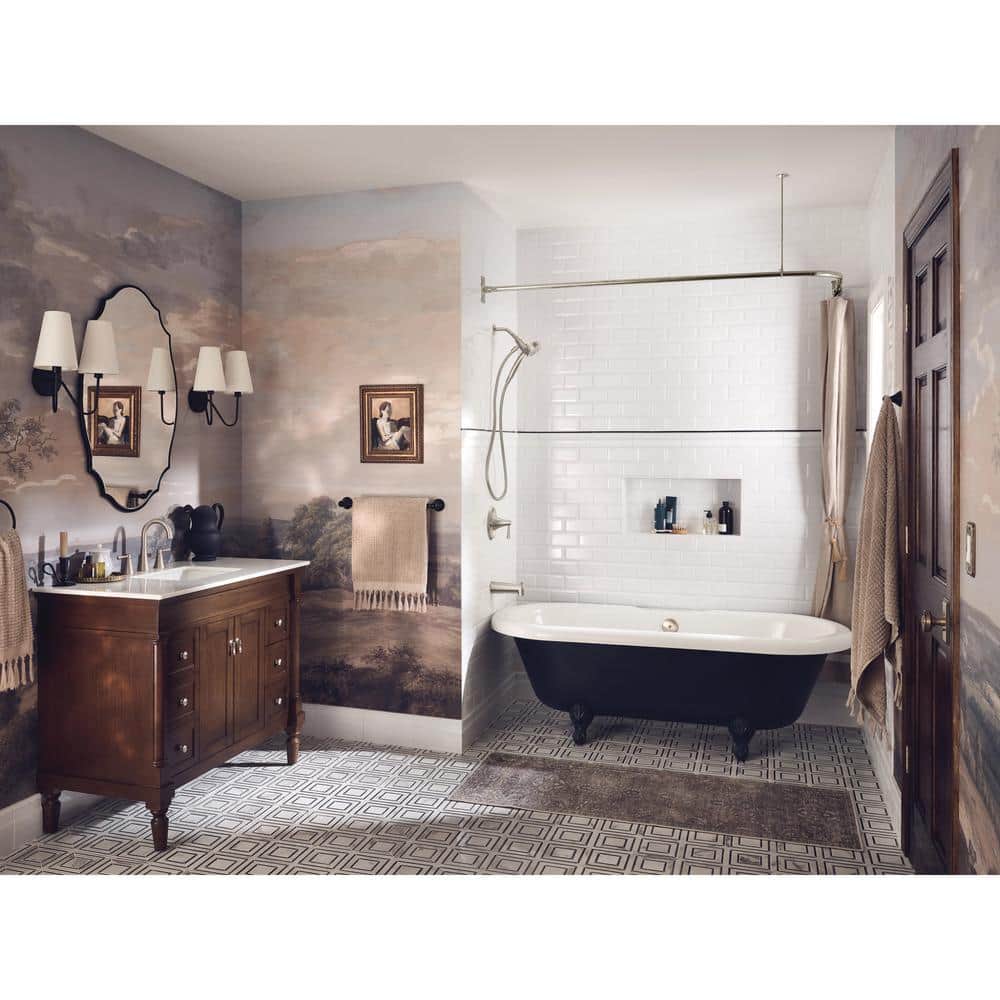Ronan Spot Resist Brushed Nickel Two-Handle Widespread Bathroom Faucet