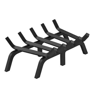 Fireplace Log Grate 24 in. Heavy-Duty Fireplace Grate Solid Powder-coated Steel Bars Log Firewood Burning Rack Holder