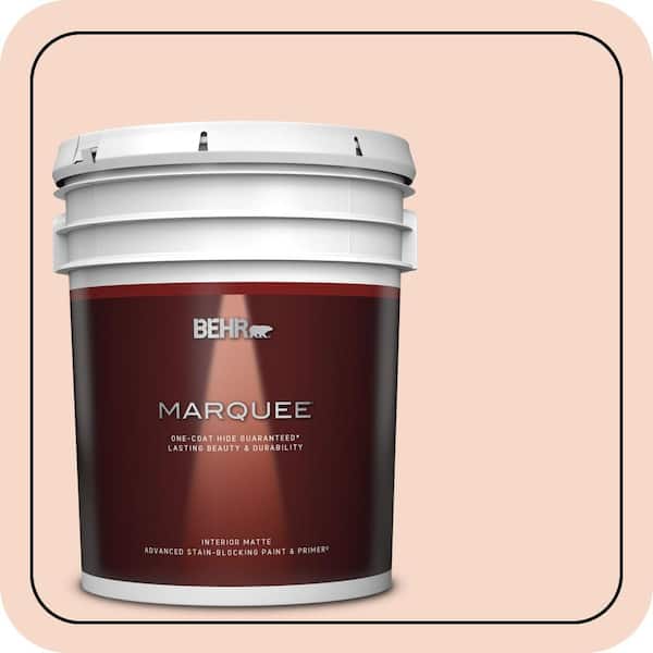 BEHR MARQUEE 5 gal. #M200-1 Peach Sachet Matte Interior Paint & Primer