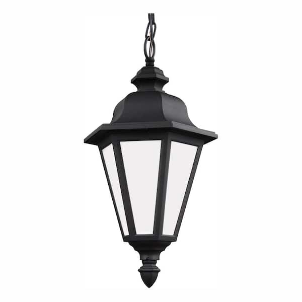 Generation Lighting Brentwood Black 1-Light Outdoor Hanging Pendant with LED Bulb