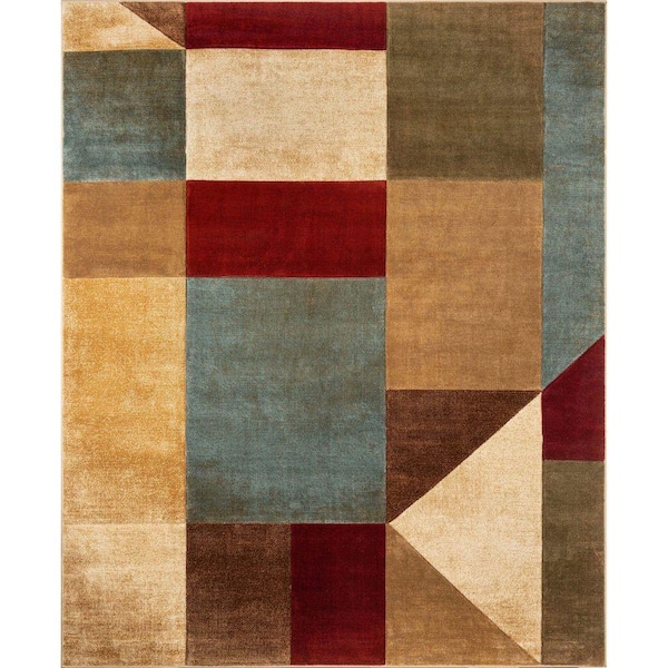 Good Vibes Marcia Modern, Geometric Blocks, Multi 5 ft. 3 in. x 7 ft. 3 in., Area Rug