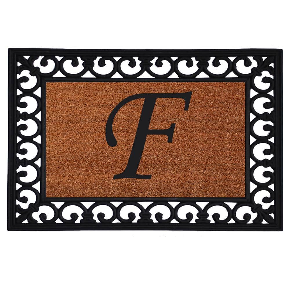 Monogram Insert Door Mat 19 in. x 25 in. (Letter F)