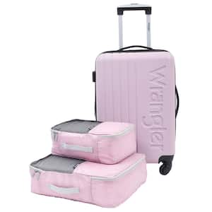 3pc EXPANDABLE ROLLING CARRY-ON SET with 2 PackING CUBES and SPINNER WHEELS (CARRY-ON)