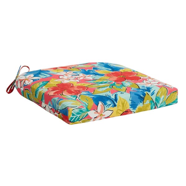 20 in. W x 20 in. D Universal Outdoor Seat Pad in Pink Tropical