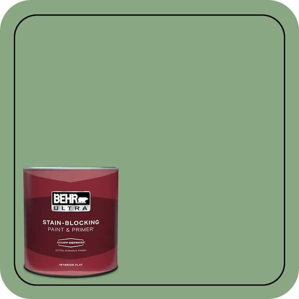BEHR ULTRA 1 qt. #M400-5 Baby Spinach Extra Durable Flat Interior Paint & Primer