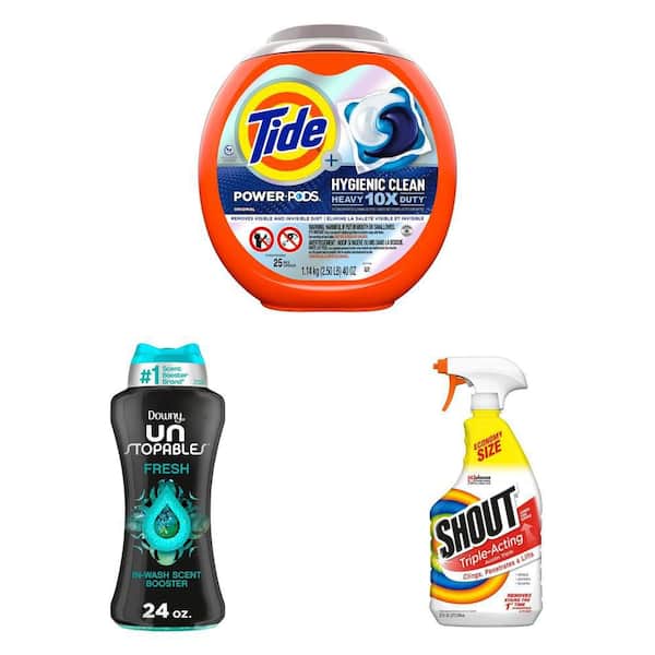 Hygienic Clean Laundry Detergent Pods, 25-Count, 24 oz. Fresh Scent Beads and 32 fl. oz. Stain Remover Spray Combo