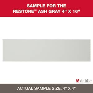 Restore Ash Gray 4 in. x 4 in. Glazed Ceramic Sample Tile