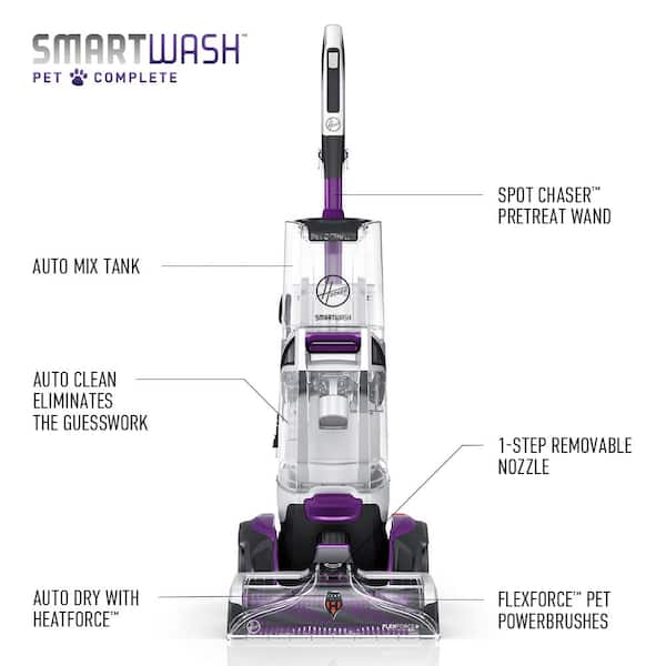 Hoover Smartwash Pet Complete Automatic Carpet Cleaner Machine 64 Oz Paws And Claws Solution Combo Kit Fh53000 Ah30925 The