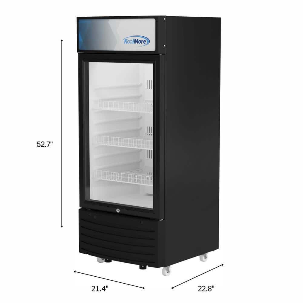 Black 6 Cu. Ft. Glass Door Commercial Display Refrigerator