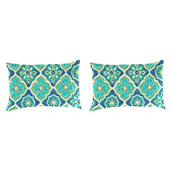 Jordan Manufacturing 18 in. L x 12 in. W x 4 in. T Adonis Capri Outdoor Lumbar Throw Pillow (2-Pack)