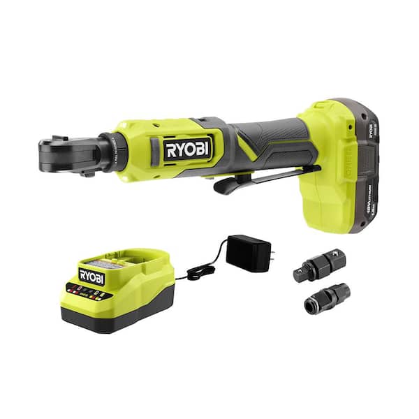 RYOBI ONE+ 18V Cordless Multi-Size Ratchet 3/8 in. and 1/4 in. Kit with 1.5 Ah Battery and Charger