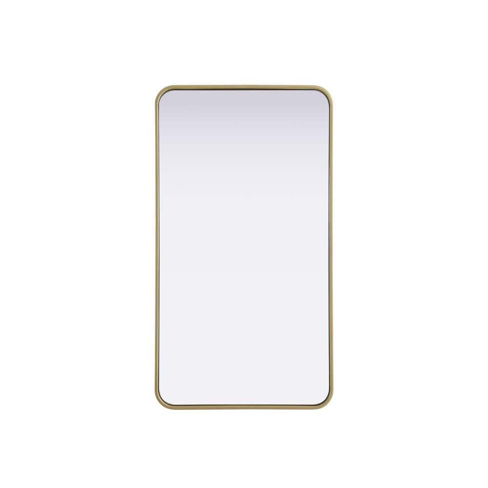 Timeless Home Brass 22 in. W x 40 in. H Contour Wall Mirror