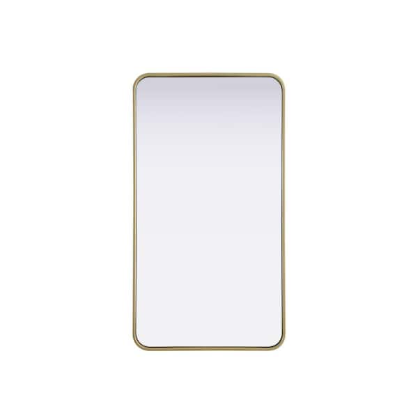 Timeless Home Brass 22 in. W x 40 in. H Contour Wall Mirror