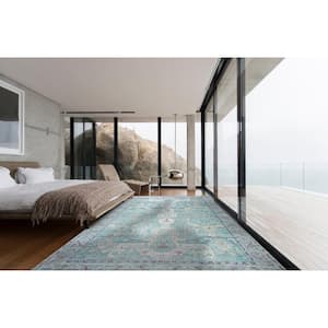 BL.GN/Duck Green 8 ft. x 10 ft. Hand-Knotted Natural Silk Classic Natural Silk Oushak Rug Area Rug