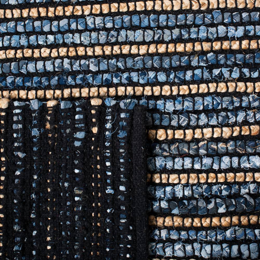 Handwoven Coastal Charm Blue Cotton 95" Square Area Rug