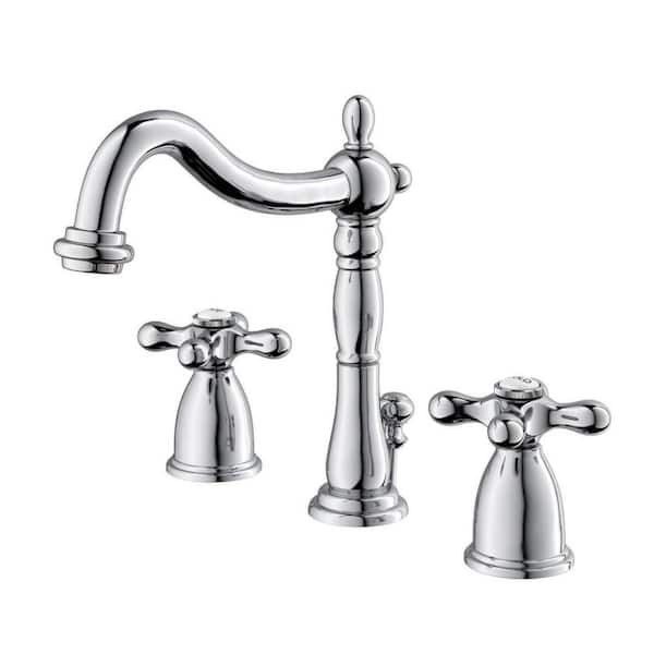 Victorian 8 in. Widespread 2-Handle Bathroom Faucet in Polished Chrome