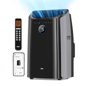 12,000 BTU Portable Air Conditioner with Dehumidifier in Black