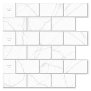 Marble Design White 12 in. x 12 in. Vinyl Peel and Stick Tile 10-Sheets (8.2 sq. ft./Box)