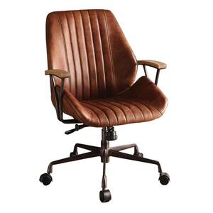 Cocoa Brown Metal and Leather Executive Office Chair