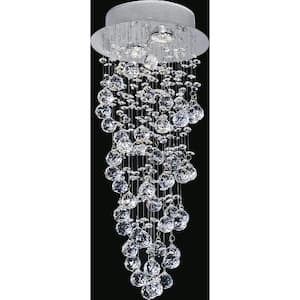 Double Spiral 2 Light Flush Mount With Chrome Finish