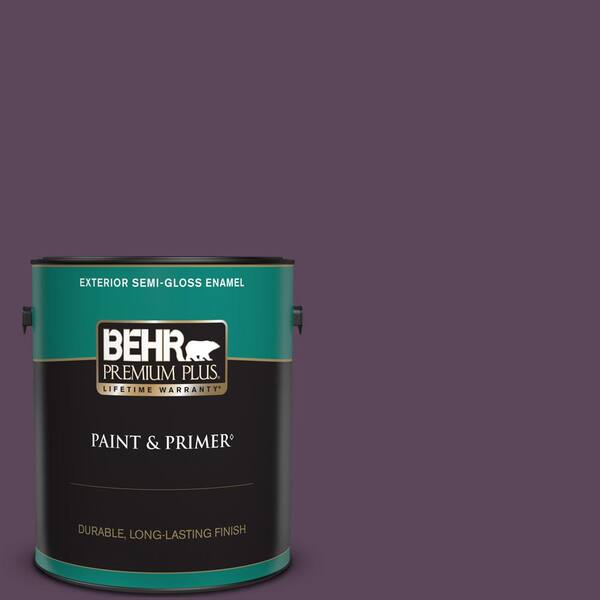 BEHR PREMIUM PLUS 1 gal. #T11-3 Strike a Pose Semi-Gloss Enamel Exterior Paint & Primer