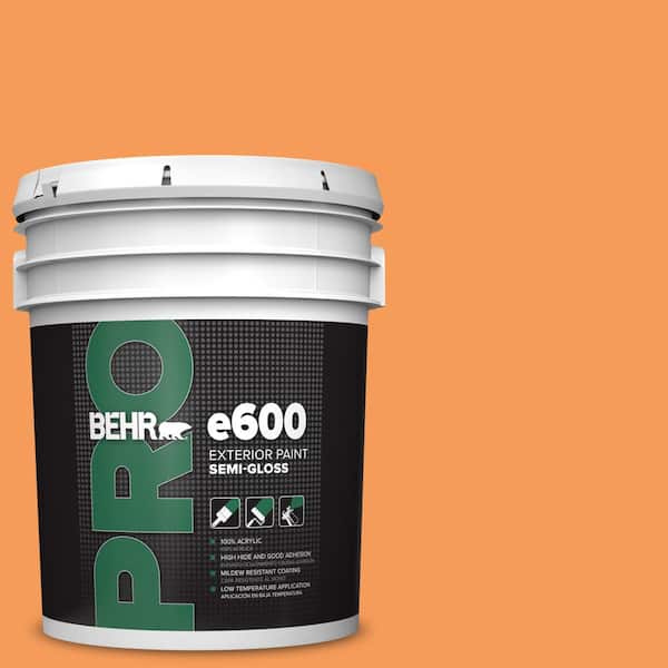 BEHR PRO 5 gal. #260B-6 Blaze Orange Semi-Gloss Exterior Paint