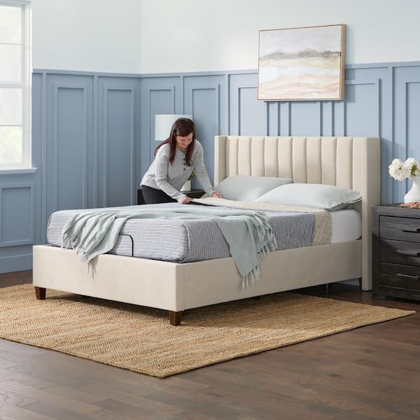 Upholstered channel deals bed