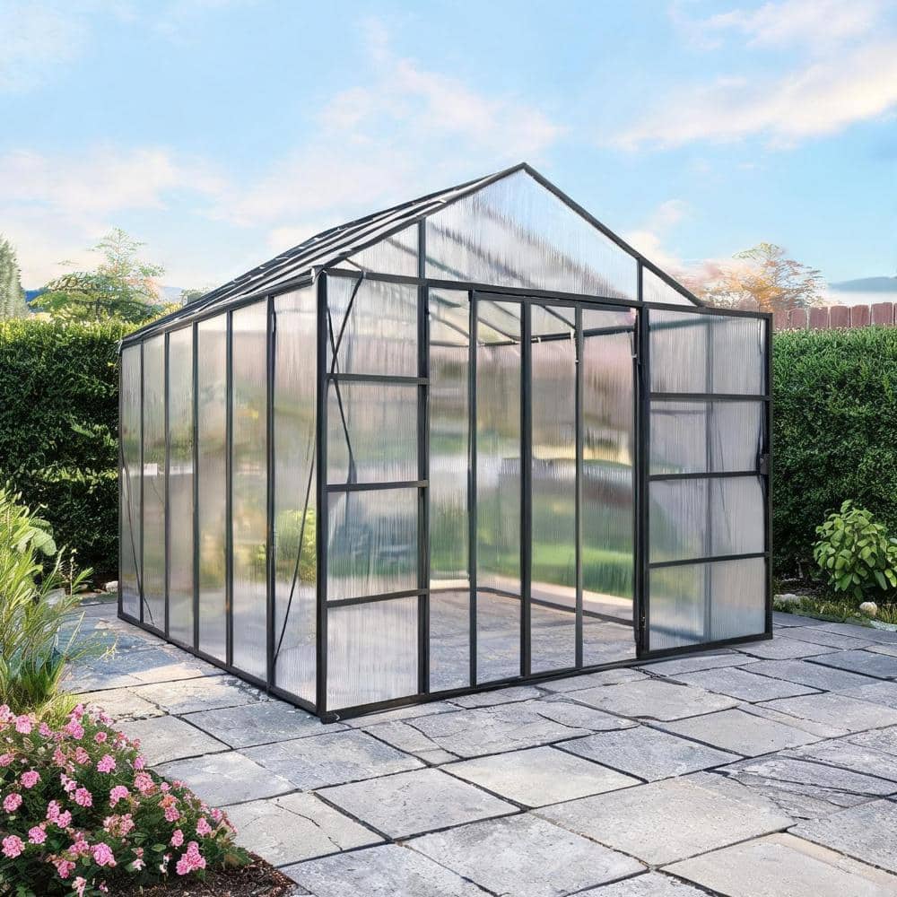 Sunjet Walk-In Greenhouse for Outdoor Backyard Aluminum Frame with