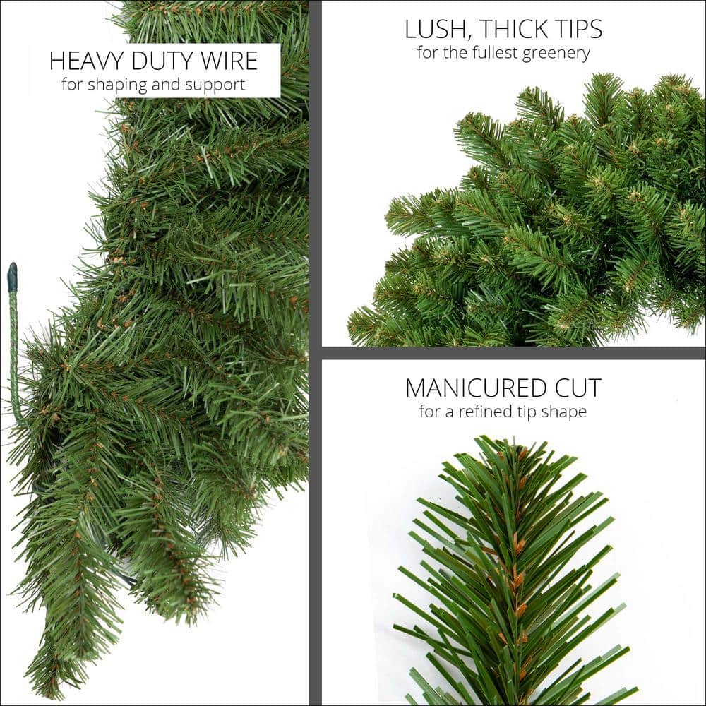 Sequoia Fir 9 ft Pre-Lit Artificial Garland with Warm White LED Lights
