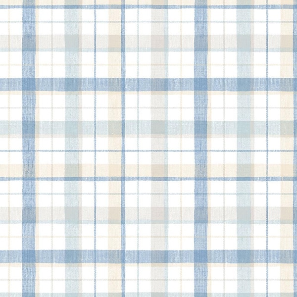 Linen Plaid Vinyl Roll Wallpaper (Covers 55 sq. ft.)