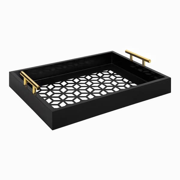 Kate and Laurel Caspen 17 in. x 3 in. x 12 in. Black Decorative Wall Shelf