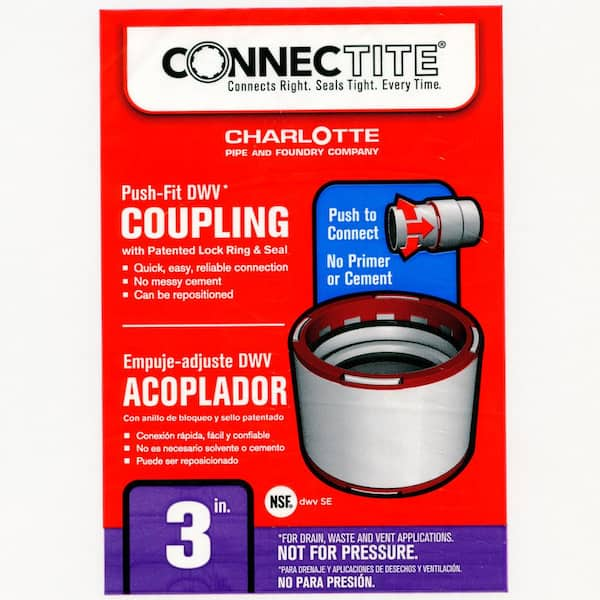 Charlotte Pipe 3 in. ConnecTite PVC DWV Coupling CTT001001200HD