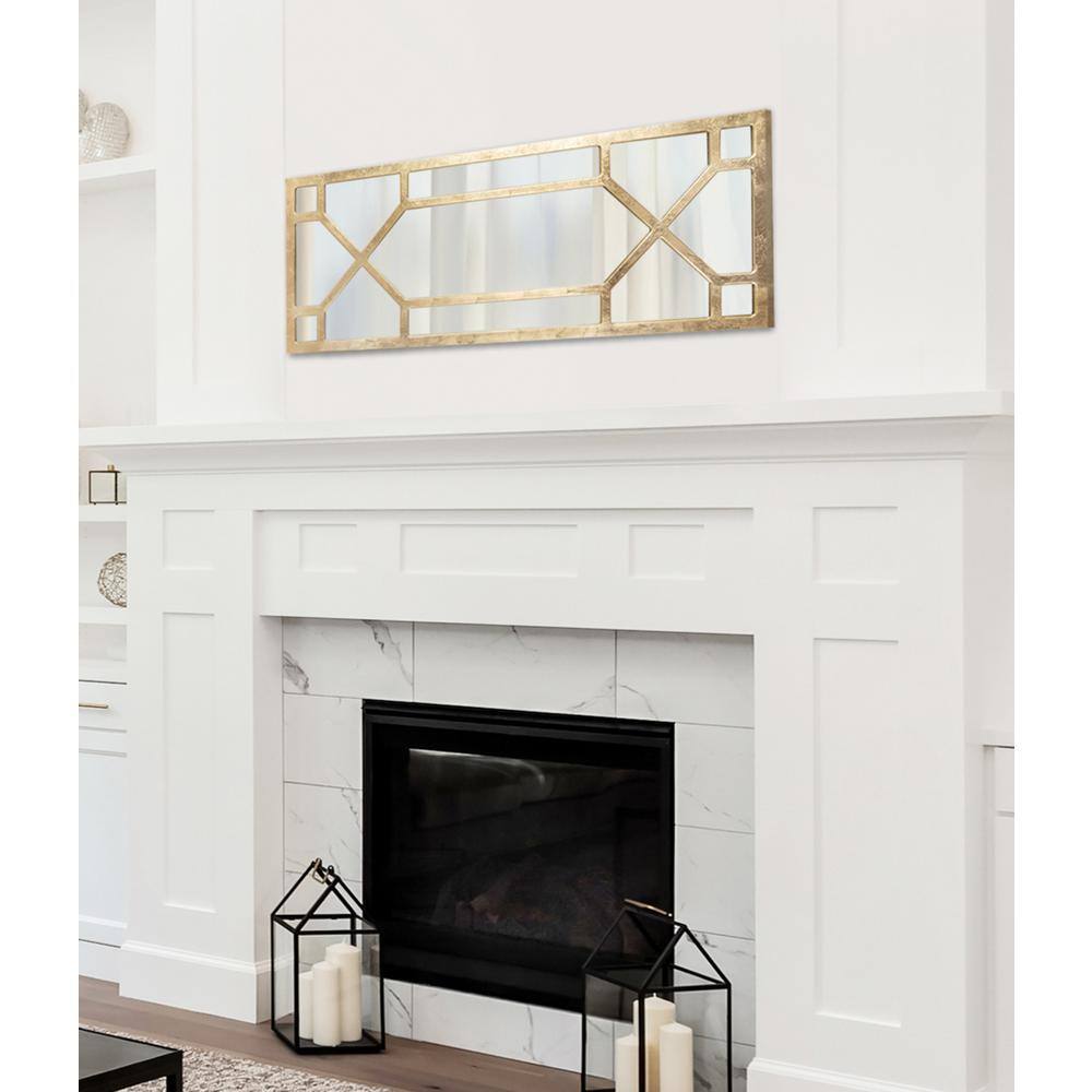 Vanderford Gold Leaf Full-Length Rectangular Wooden Wall Mirror