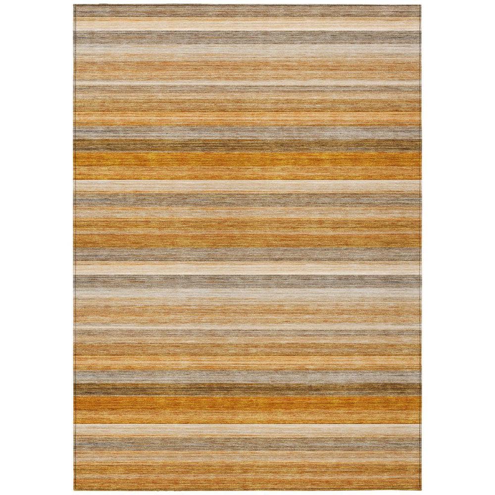 Brown and Orange 8 ft. x 10 ft. Woven Striped Polyester Rectangle Indoor/Outdoor Area Rug price history on PriceWatchPro