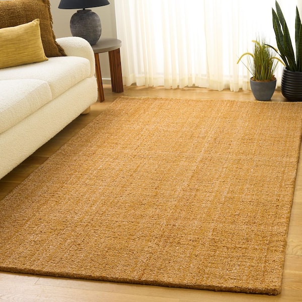 Abstract 4 ft. x 6 ft. Gold/Ivory Classic Marle Area Rug