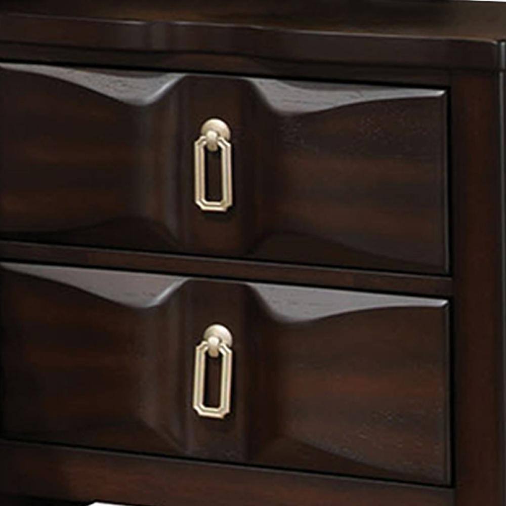 Lancaster Espresso Transitional 2-Drawer Nightstand