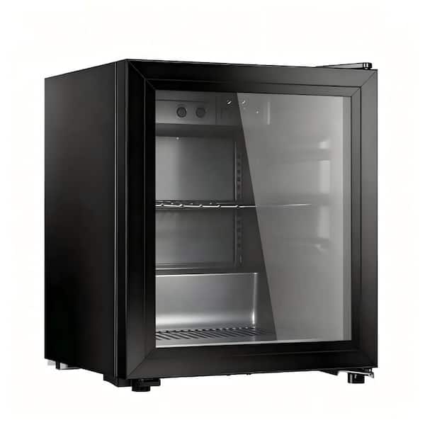 17in Single Zone Beverage Cooler, Black, Holds 49×12oz Cans, Double Glazed Lockable Door, 32°F–50°F