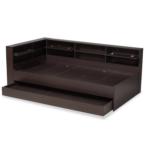 Baxton Studio Faraday Dark brown Twin Platform Bed 195 12433 HD