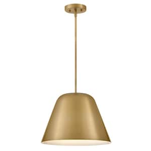 Madi 1-Light Lacquered Brass Cone Pendant Light