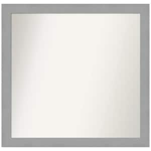 Medium Rectangle Brushed Nickel Contemporary Mirror (30.5 in. H x 31.5 in. W)