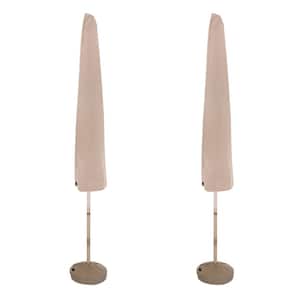 21 in. L x 8 in. W x 73 in. H Chalet Patio and Market Umbrella Cover in Beige (2-Pack)